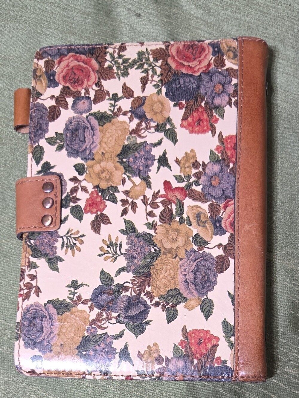 Patricia Nash Italian Leather Day Planner Notebook 6-ring Floral - Picture 2 of 6